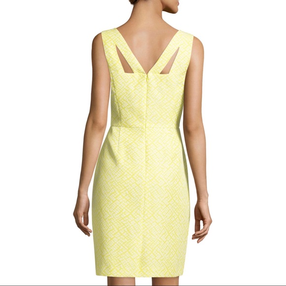 Tahari Sleeveless Two-Tone Jacquard Sheath Dress. - Picture 3 of 8